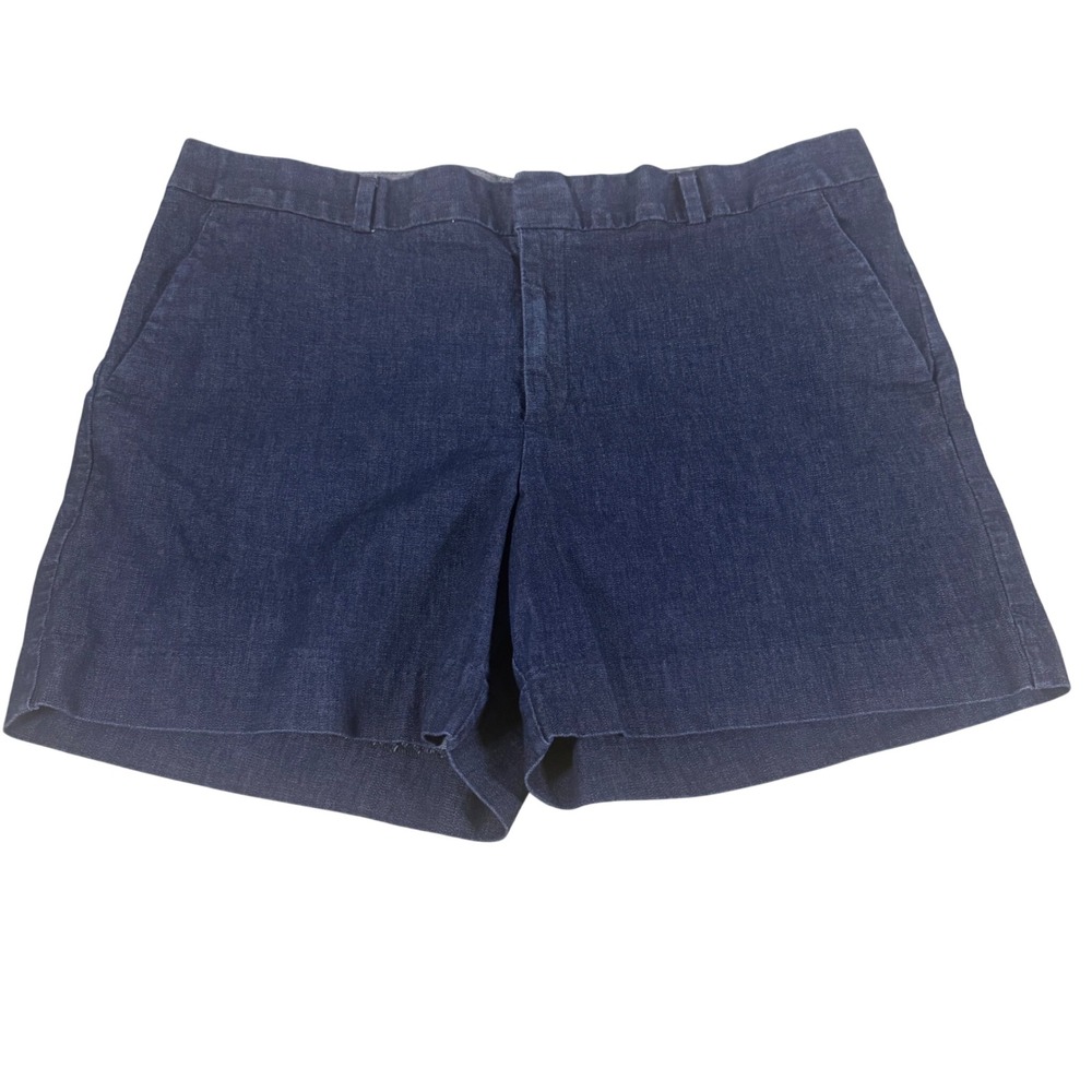 Banana Republic Hampton Dark Wash Blue Chino Shorts Womens Size 32/14 5" Inseam